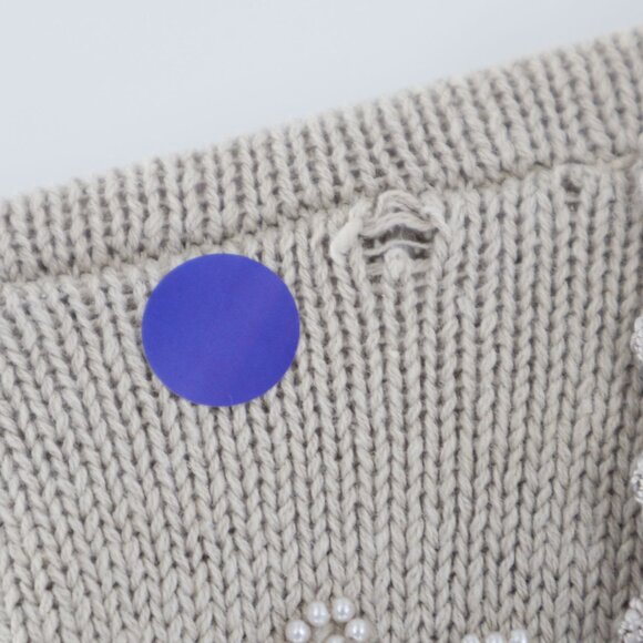 Vintage Sellecca Embellished Knit Cardigan Women L Cream Grannycore Cottage Twee - Picture 7 of 11